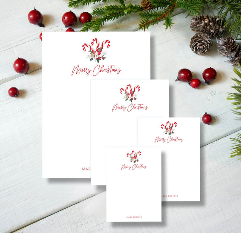 Three Candy Canes Notepad Set