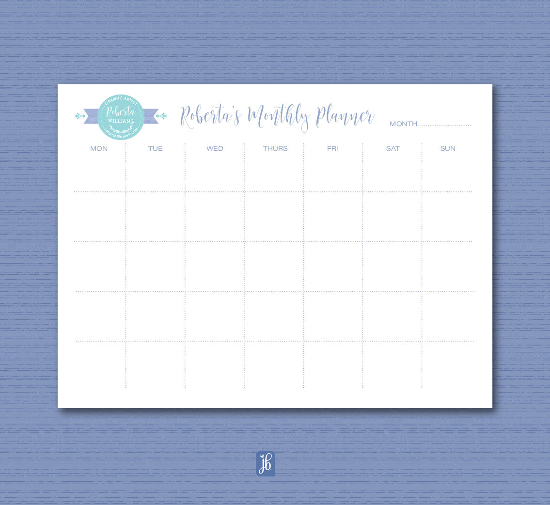 Blue Magnolia Monthly Plan Note Pad