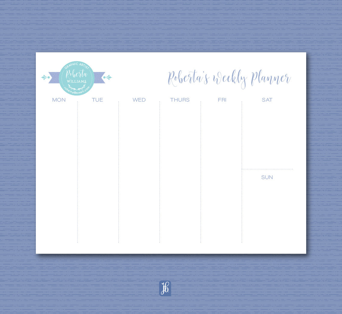 Blue Magnolia Weekly Plan Note Pad