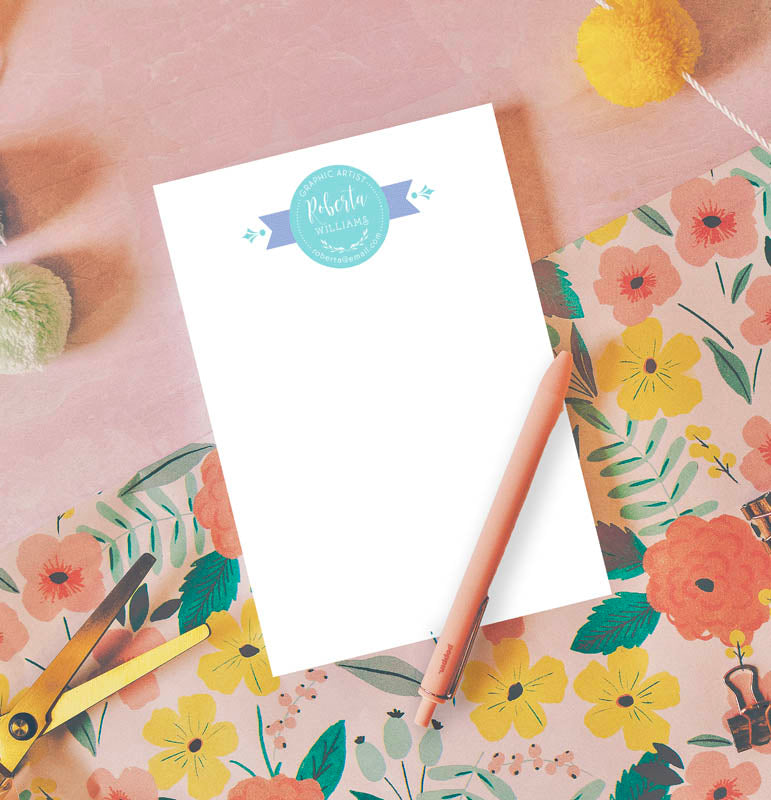 Blue Banner Custom Notepad