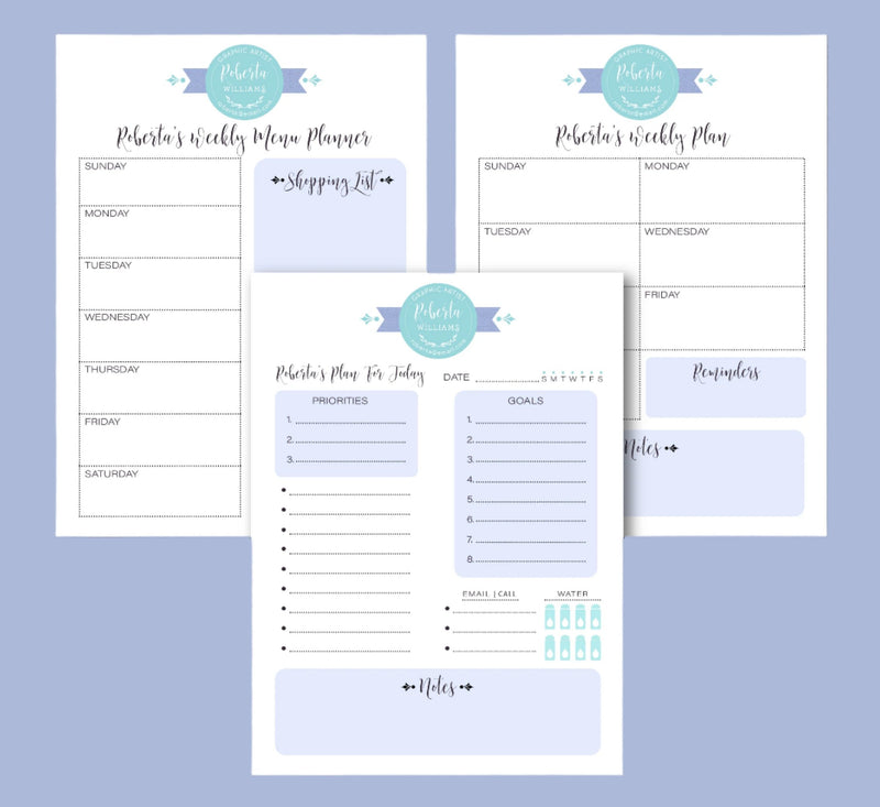 Blue Magnolia Planner Note Pad