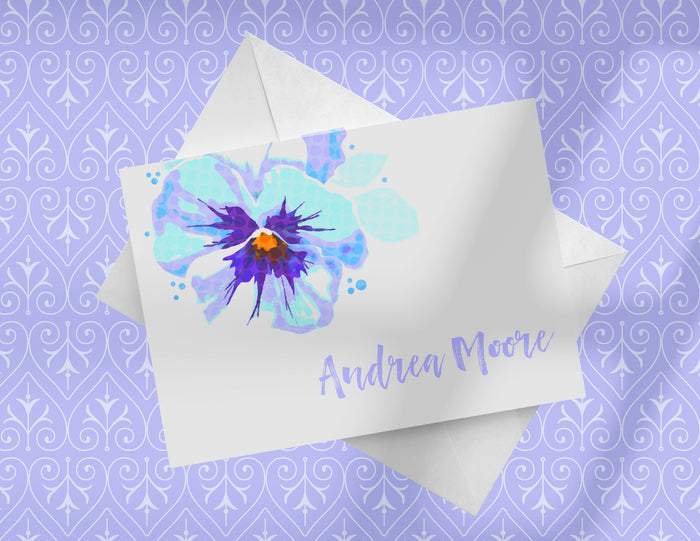 Blue Pansy Note Card