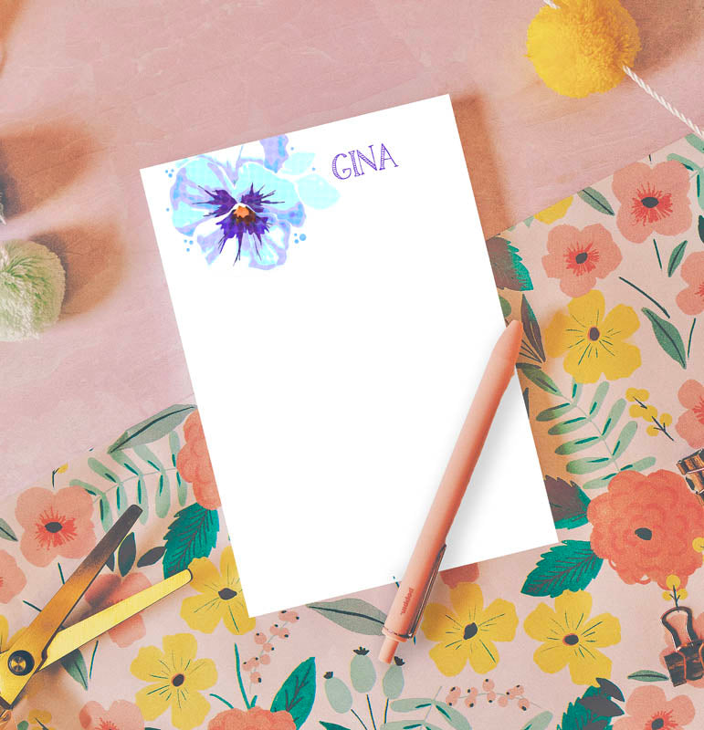 Blue Pansy Note Pad