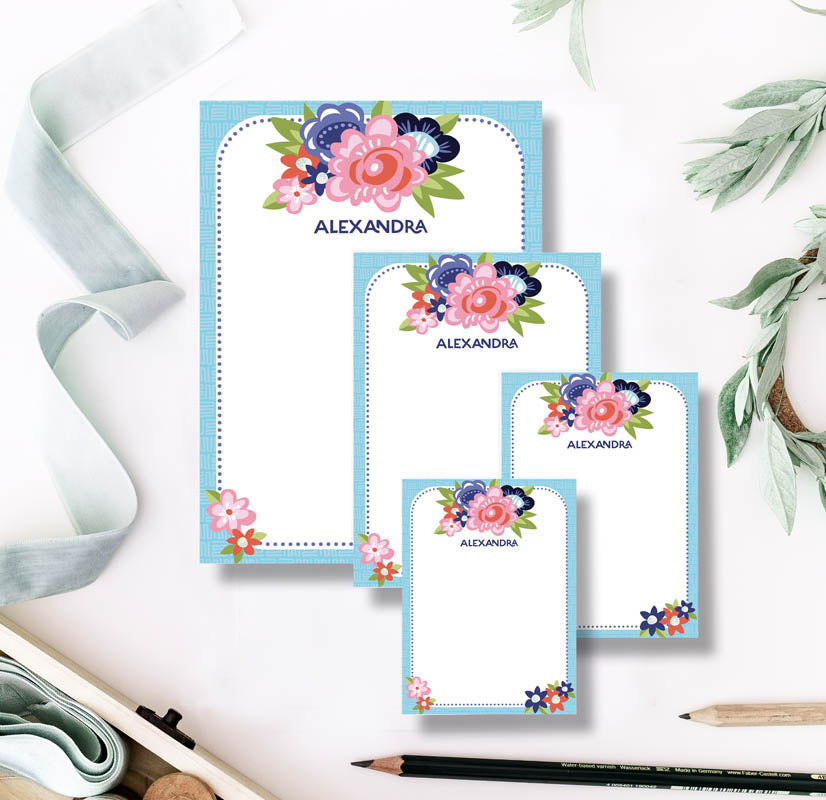 Bold Floral Note Pad Set