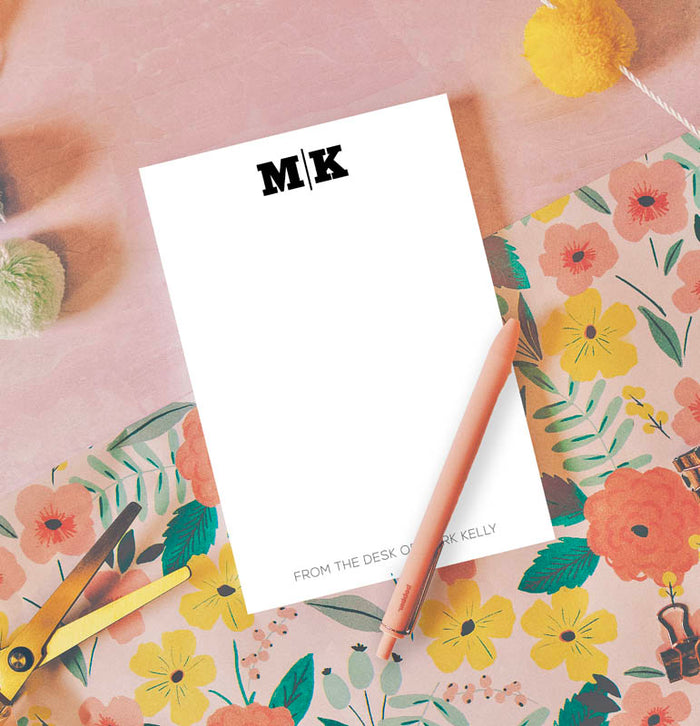 Custom Bold Monogram Desk Pad
