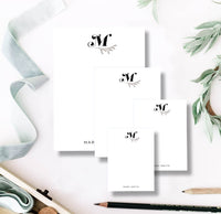 Bold Monogram Leaves Notepad | Personalized Botanical Stationery