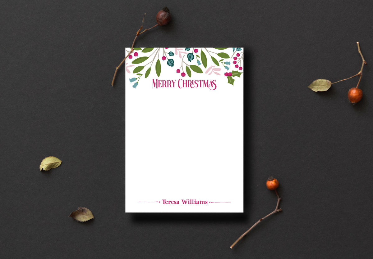 Bright Christmas Leaves Notepad