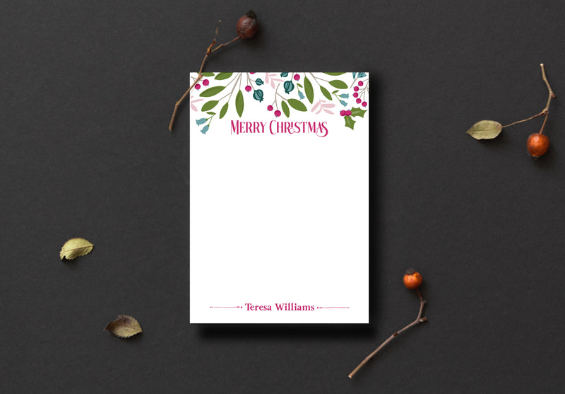 Bright Christmas Leaves Notepad