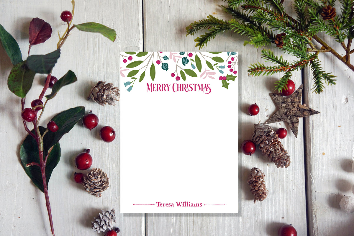 Bright Christmas Leaves Notepad