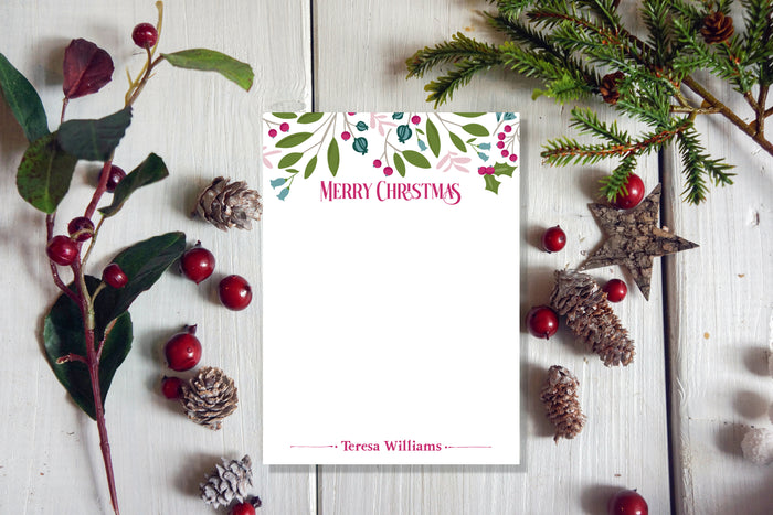 Bright Christmas Leaves Notepad
