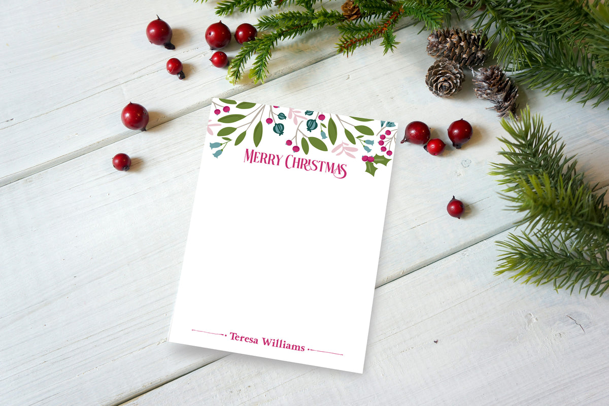 Bright Christmas Leaves Notepad