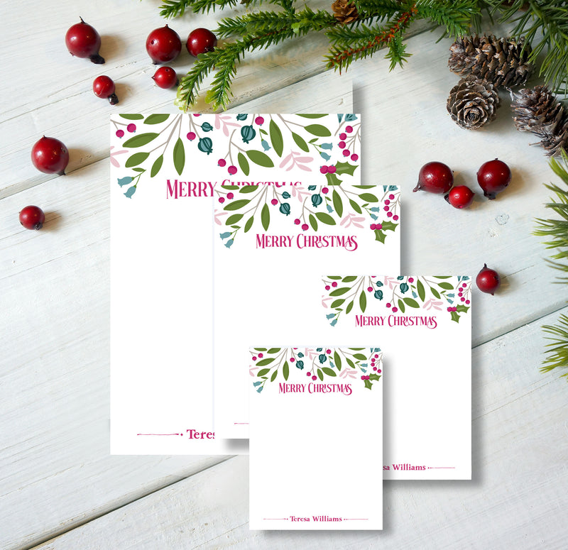 Bright Christmas Leaves Notepad