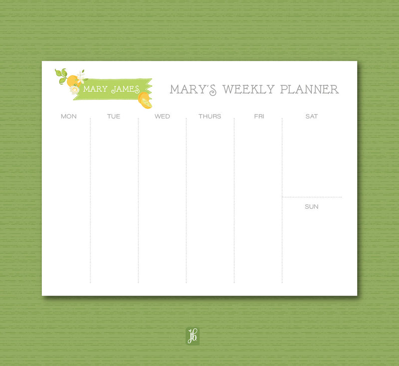 Bright Citrus Weekly Plan Note Pad