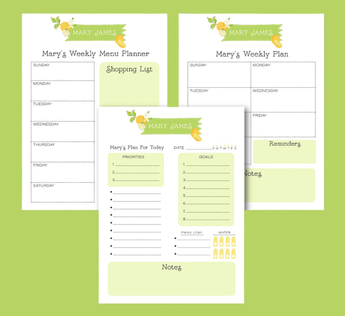 Bright Citrus Planner Note Pad