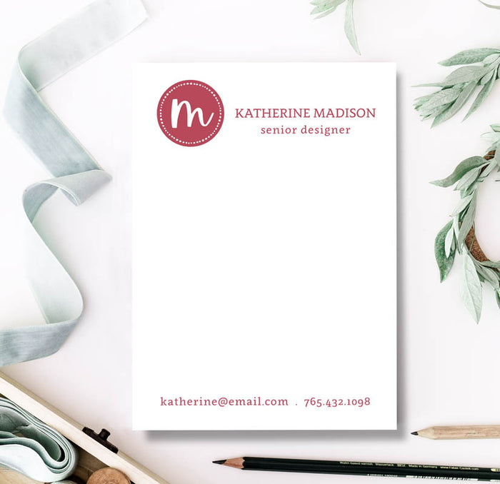 Casual Monogram Notepad