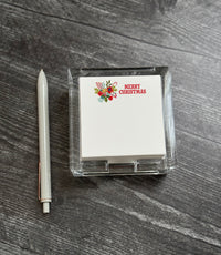 Christmas Bells Floral Acrylic Notepad Holder