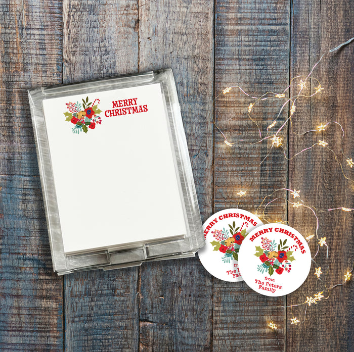 Christmas Bells Floral Acrylic Notepad Holder