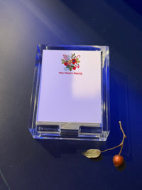 Christmas Bells Floral Acrylic Notepad Holder