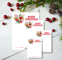 Christmas Bells Floral Notepad