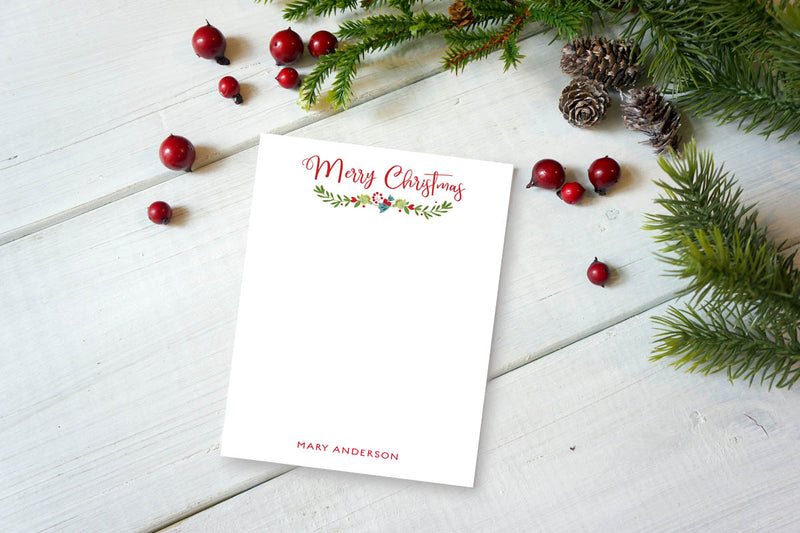 Christmas Laurel Notepad