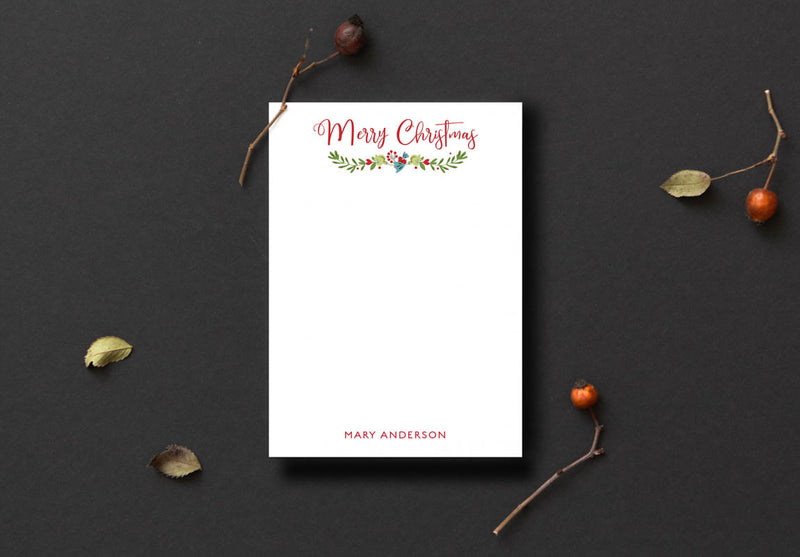 Christmas Laurel Notepad