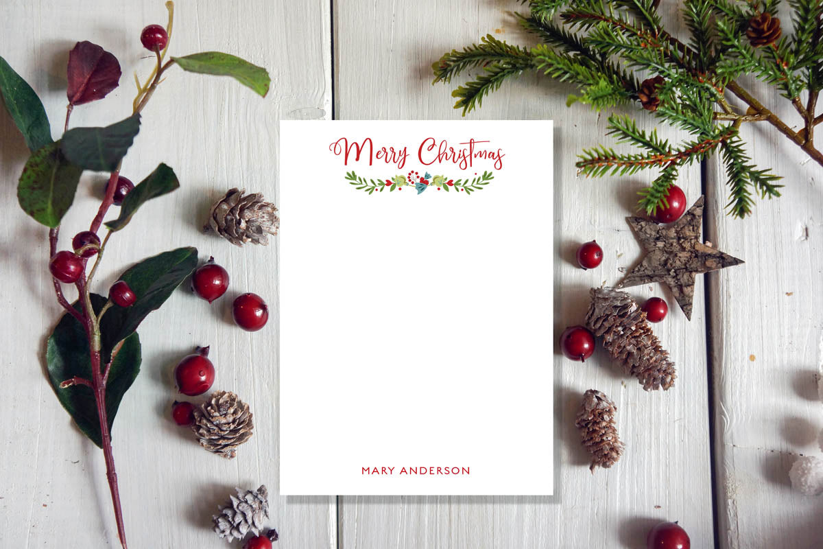 Christmas Laurel Notepad