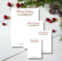 Christmas Laurel Notepad Set