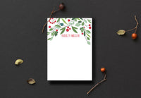 Holiday Berries & Leaves Notepad