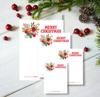 Christmas Bells Floral Writing Pad Set