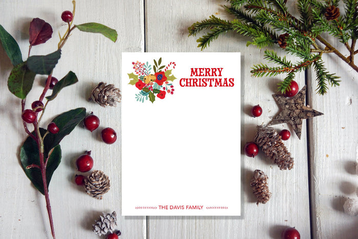Christmas Bells Floral Desk Pad
