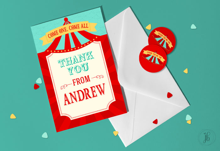 Circus Theme Note Card