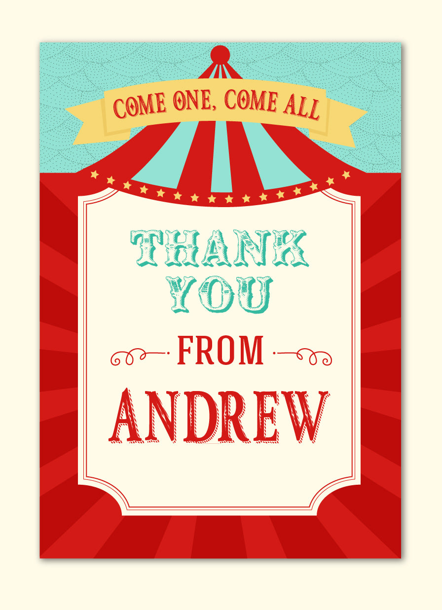 Circus Theme Note Card