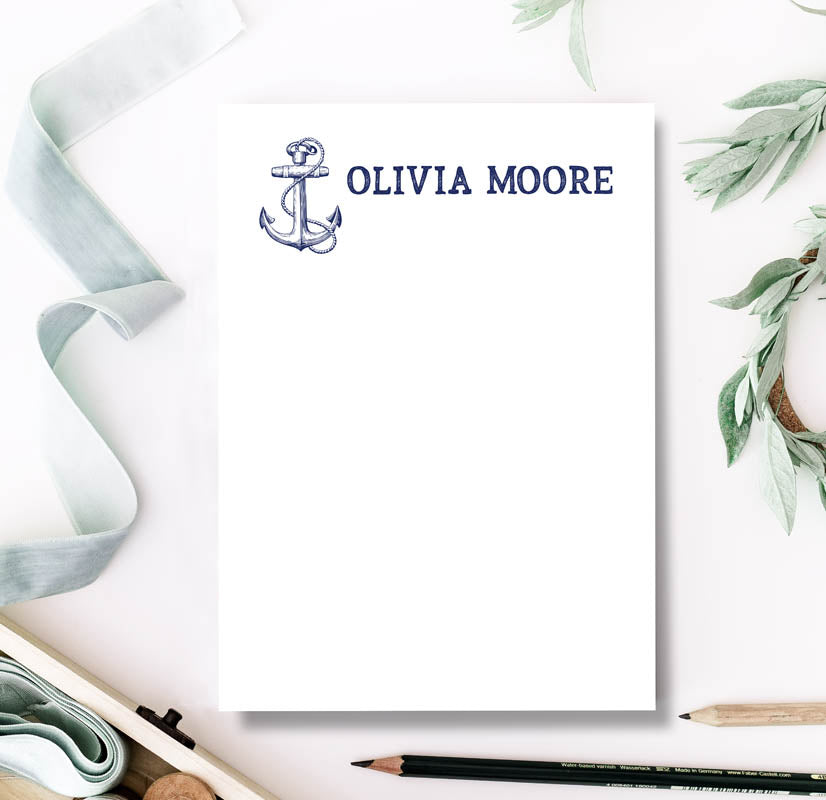 Anchor Nautical Personalized Notepad