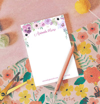 Pansy Garden Notepad Personalized Writing Paper