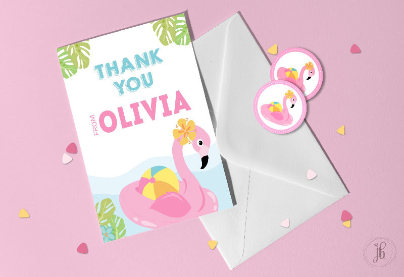 Pink Flamingo Note Card