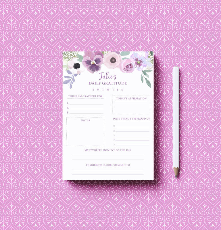 Daily Gratitude Personalized Notepad