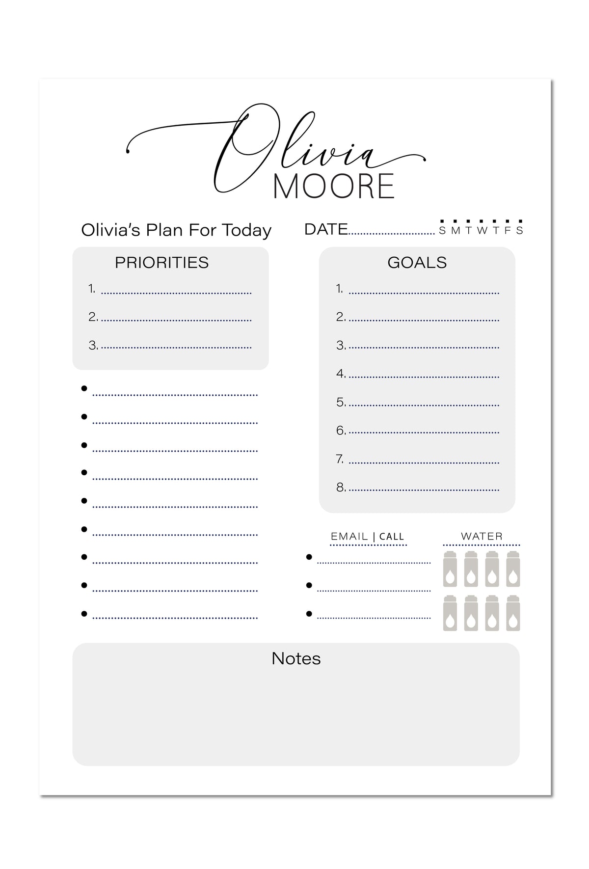 Elegant Script Planner Note Pad