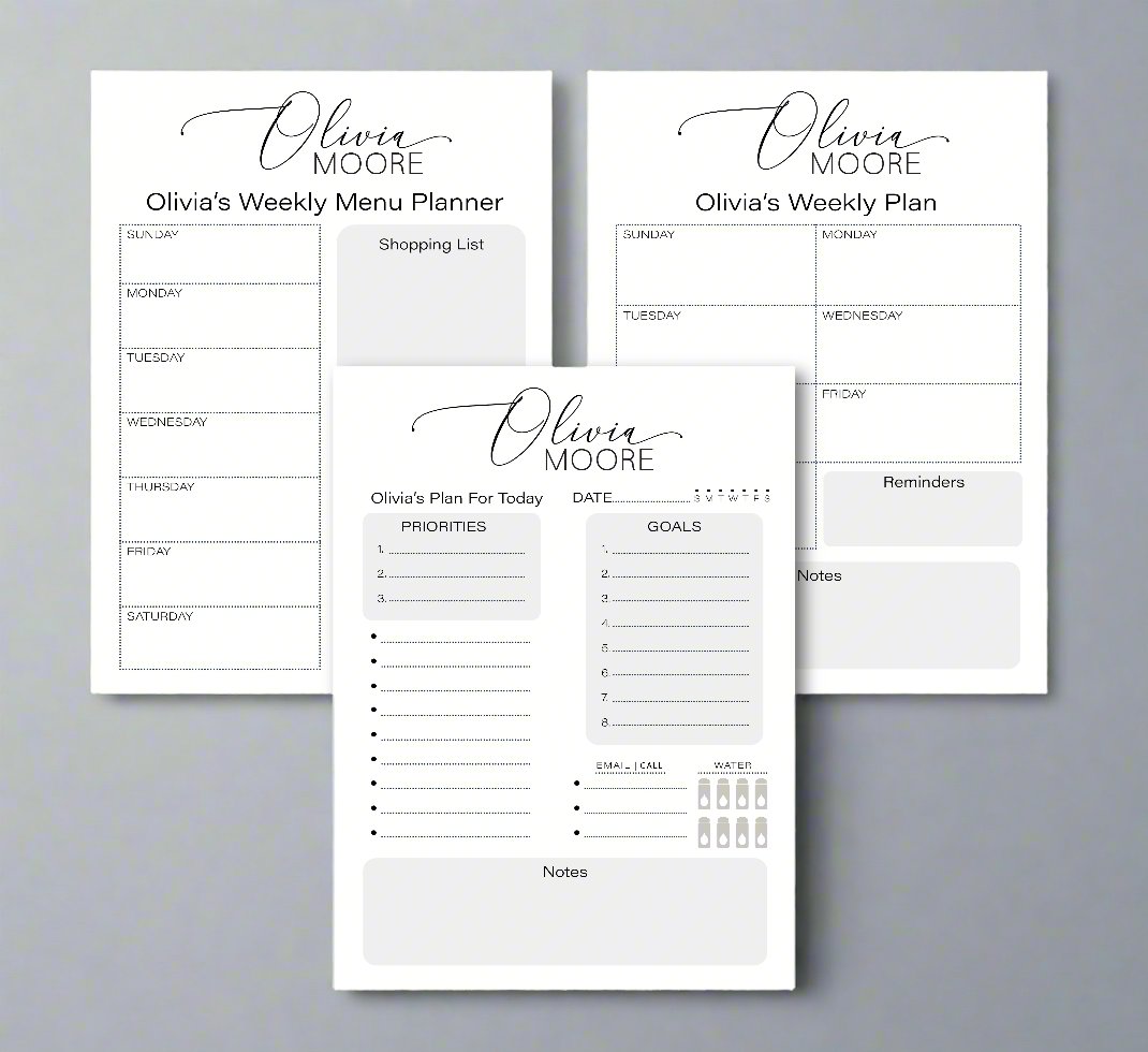 Elegant Script Planner Note Pad