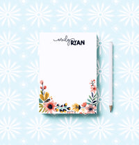 Fancy Floral Script Note Pad by Julie Bluet | Elegant Stationery