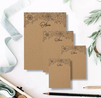 Floral Kraft Brown Note Pad