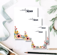 Fancy Floral Script Note Pad by Julie Bluet | Elegant Stationery