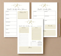 Gold Monogram Planner Note Pad