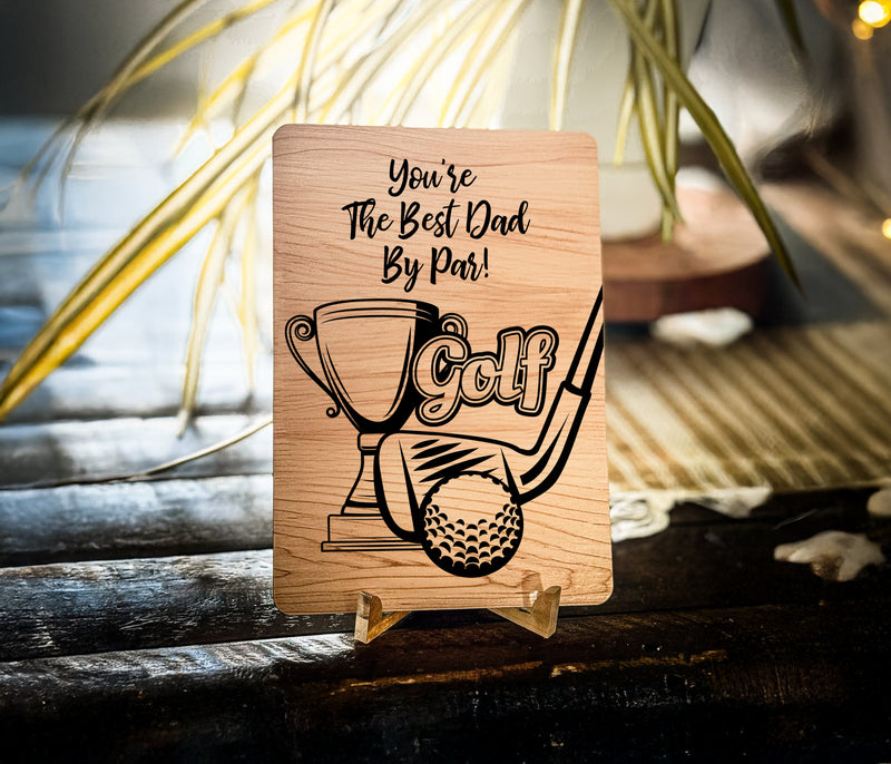 Golf Dad Laser Greeting Card