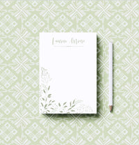 Green Leaves Notepad | Botanical Writing Pad for Desk or Home