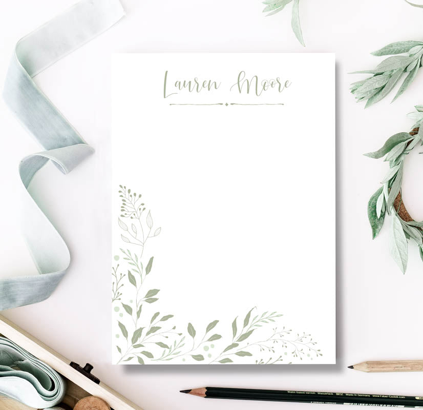 Green Leaves Note Pad