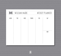 Grey Letter Weekly Plan Note Pad