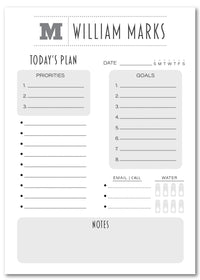 Grey Letter Planner Note Pad