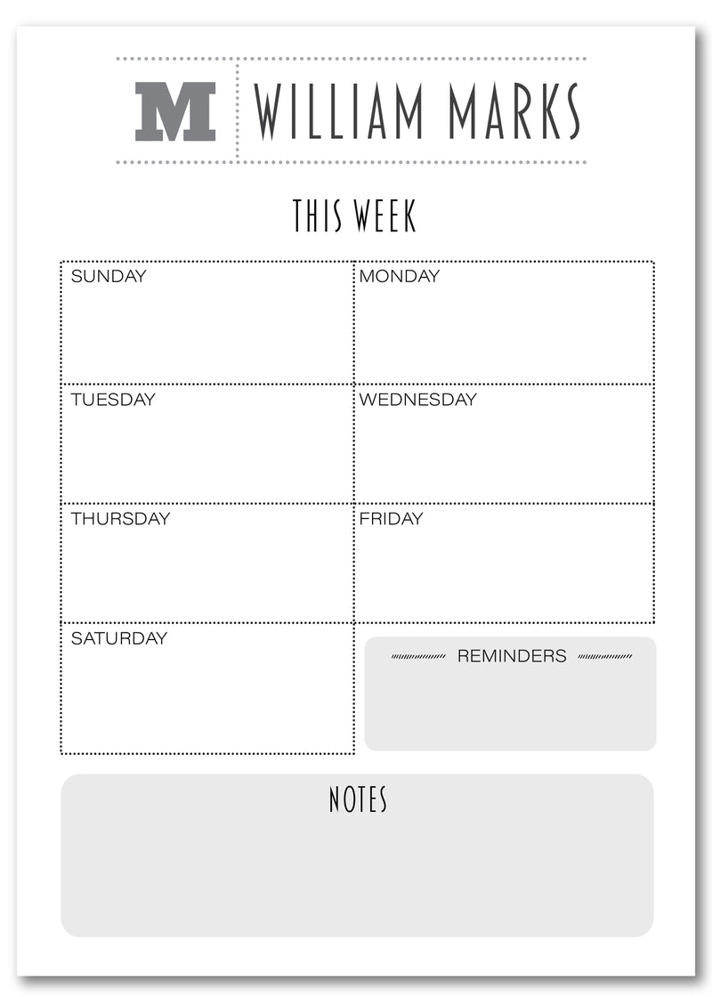 Grey Letter Planner Note Pad