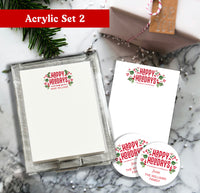 Happy Holidays Acrylic Notepad Holder