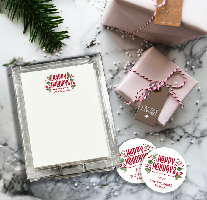 Happy Holidays Acrylic Notepad Holder